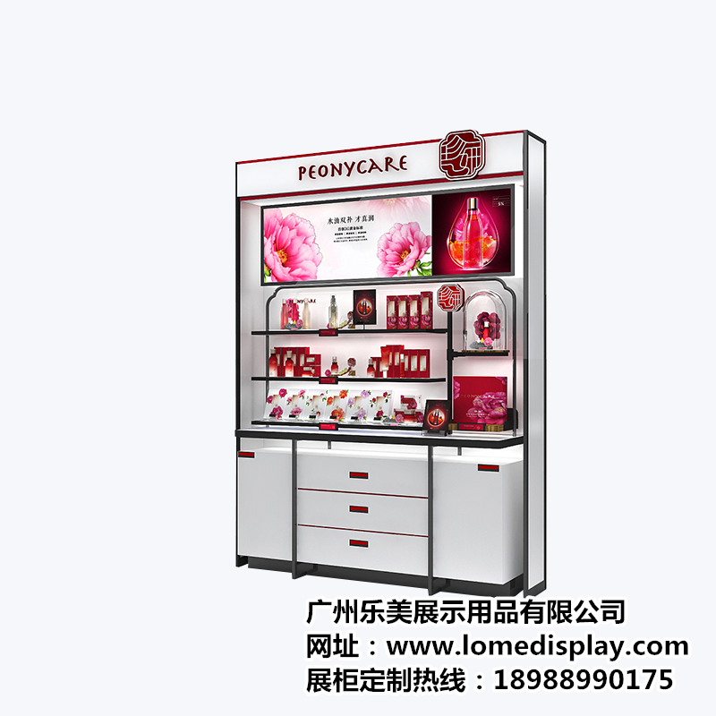 品牌定制商场高端多层护肤品立式背柜化妆品展示柜
