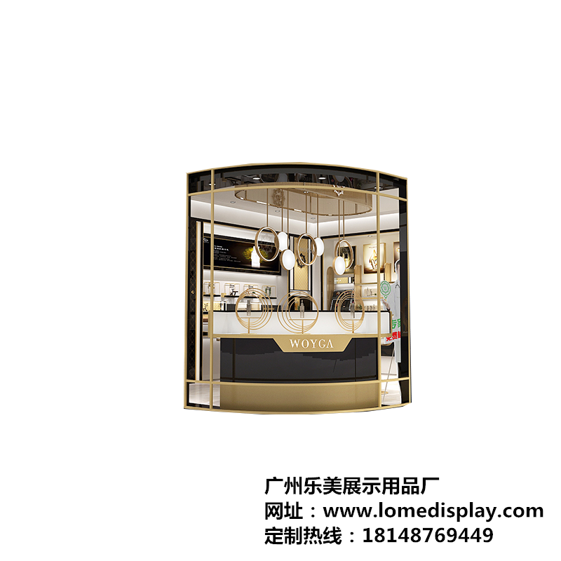简约高端黑金护肤品展柜定制-品牌店护肤品展示定制