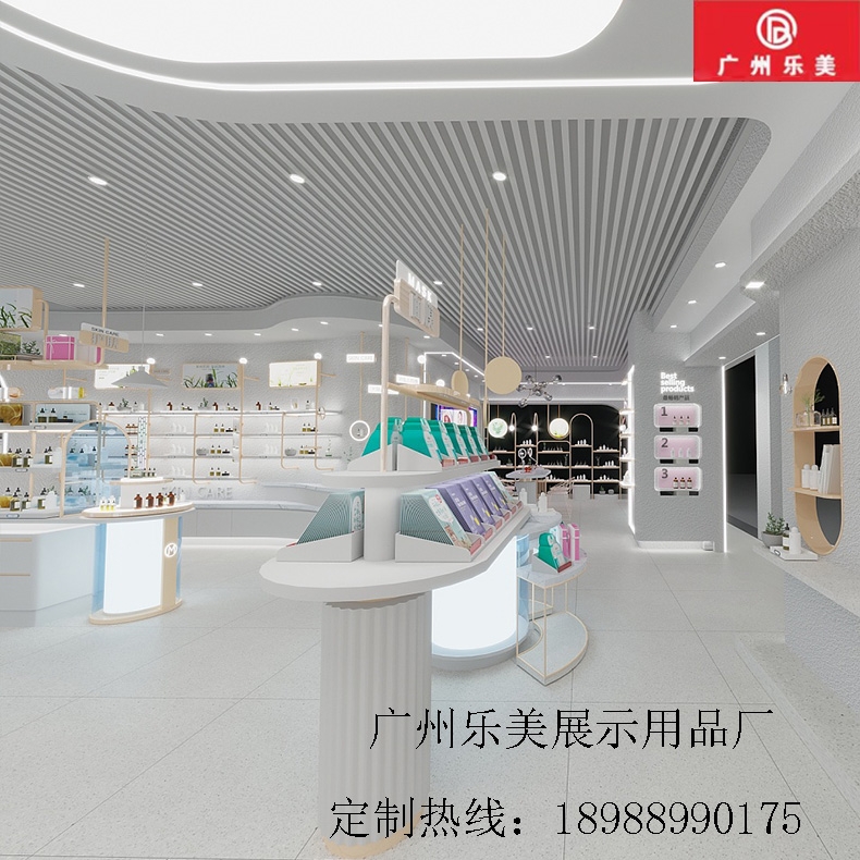 双面彩妆柜流水台陈列柜护肤品柜台化妆品展示柜厂家专业定制