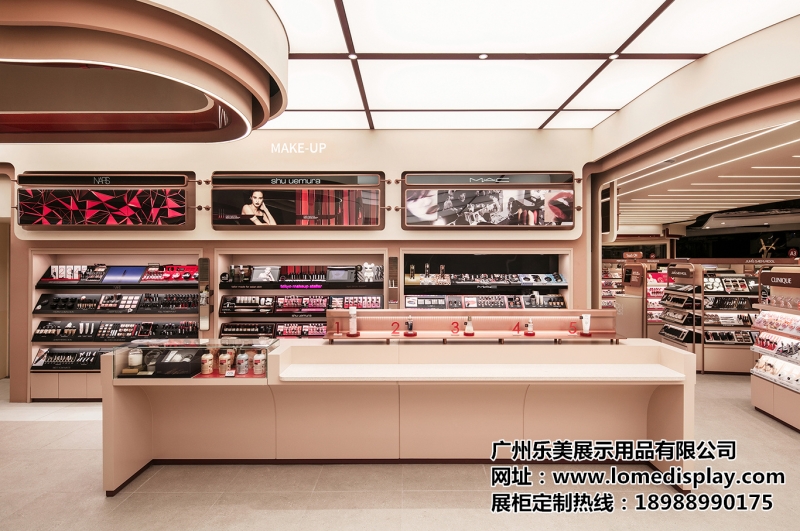 商场店铺化妆品中岛柜设计高端时尚彩妆化妆品展示柜展示台