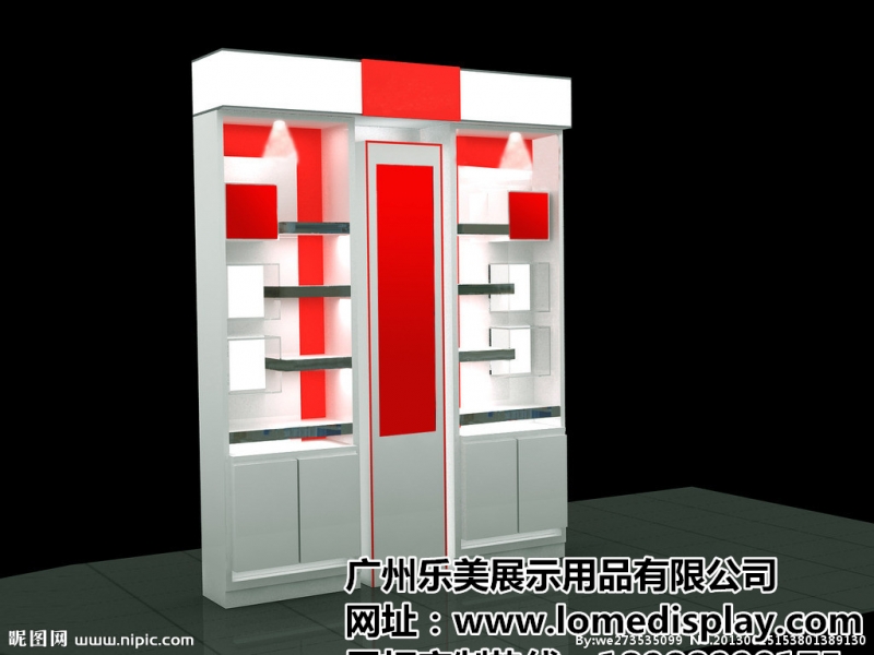 商场超市店铺木质烤漆可定制多层简约时尚化妆品展示柜高柜背柜