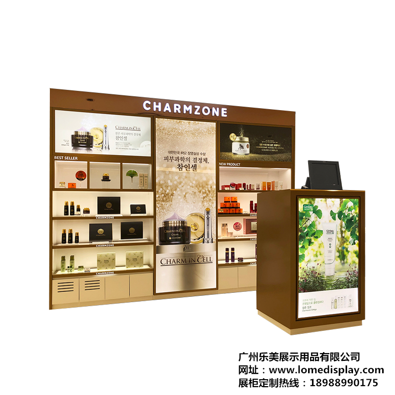整店设计输出-高端时尚化妆品展示柜-展示圆台-广州厂家专业定制